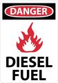 Nmc D644pb Osha Sign Legend Danger Diesel Fuel With Graphic 10 Length X 14 Height Pressure Sensitive Adhesive Vinyl Black Red 