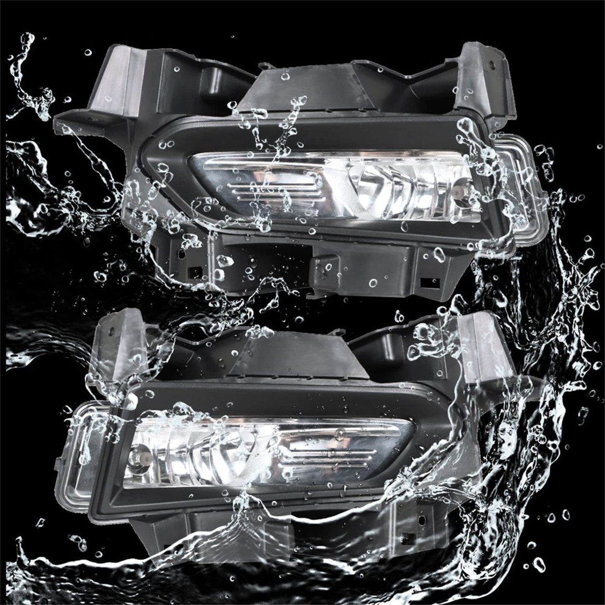 Front Bumper Fog Lights Assembly With Chrome Bezel Bulbs Switch And Wiring Kit Replacement For Ver-sa 2020 2021 Halogen Clear