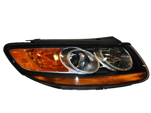 Halogen Headlight For 2007 Hyundai Santa Fe Right Passenger Side Headlamp Assembly With Bulbs Fits Models Built Before July 12