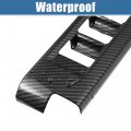 X Autohaux 1 Set Carbon Fiber Pattern Door Window Lift Switch Panel Cover Trim For Toyota Tundra 2022 2023