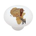 African Animals High Gloss Ceramic Drawer Knob 