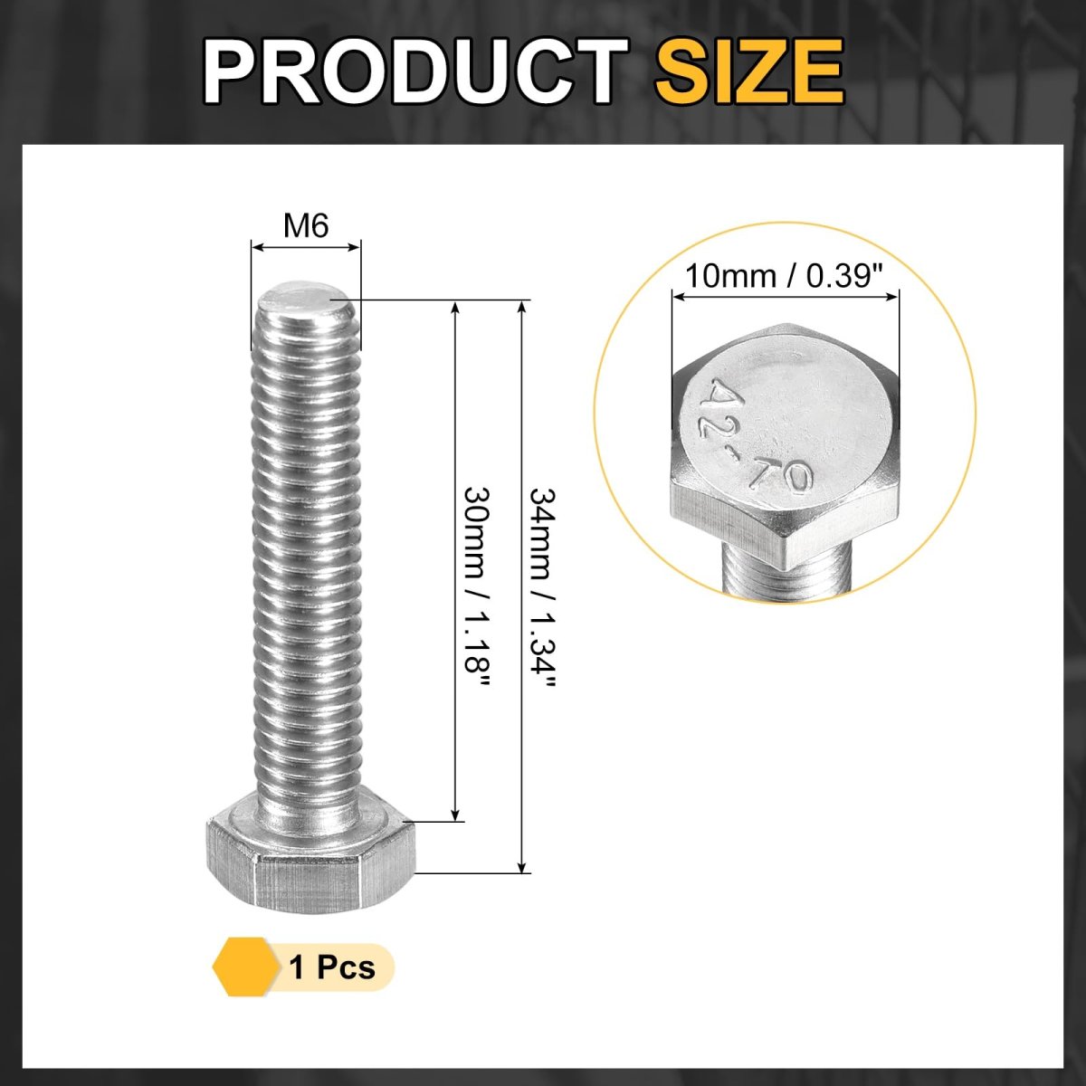 M6-1 X 30mm Left Hand Hex Head Bolt 304 Stainless Steel Reverse Fully Threaded Fastener Screws Bolts For Machinery Automobiles
