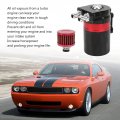 Universal Oil Catch Can Kit Qiilu Cara Car Can Internal Baffle Dual Chamber Filter Aluminium Alloy Engine Protection Blue