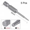 Uxcell 5 Pcs T5 Magnetic Torx Screwdriver Bits 1 4 Inch Hex Shank 2-inch Length S2 Screw Driver Kit Tools