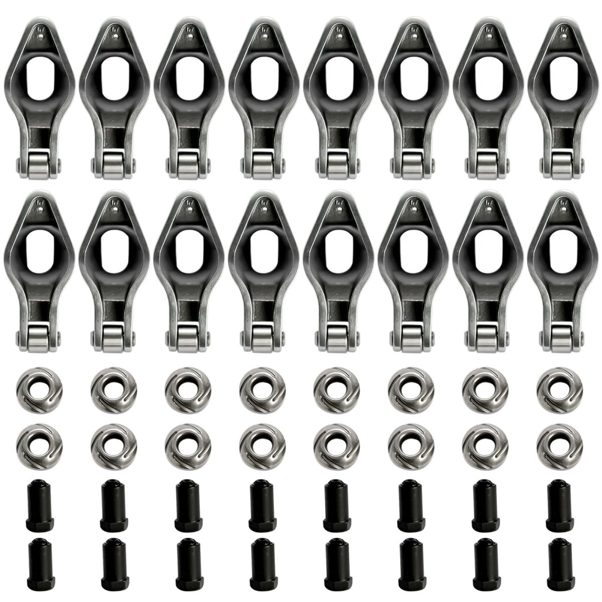 16x Steel Roller Tip Rocker Arms Set Replacement For Chevy Bbc 454 Engine 1 7 Ratio 16