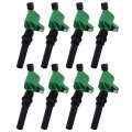 Mas Set Of 8 Green Ignition Coils Pack Ford F150 F250 E350 Crown Victoria Expedition Mustang Lincoln Navigator Town Car Mercury 