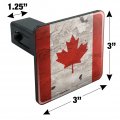 Rustic Distressed Canada Flag On Wood Tow Trailer Hitch Cover Plug Insert