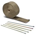 Auto Dynasty 7 5m Titanium Exhaust Heat Wrap 12 Inches Long 5mm Width Neo Chrome Zip Tie 