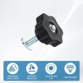 6 Set Track Knob Kit With Star Knobs And 1 4 -20 X 1-1 2 Slot Bolts T Drop-in Sliding Accessories For Woodworking Jigs Fixtures