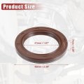 Uxcell 2pcs Engine Crankshaft Seal No 90311-42036 For Toyota Tundra 2005-2021 Avalon 2005-2018 Rubber Brown