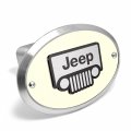 Ipick Image Made For Jeep Grill 3d Logo Glow In The Dark Luminescent Oval Billet Aluminum 2 Inch Tow Hitch Cover