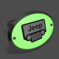 Ipick Image Made For Jeep Grill 3d Logo Glow In The Dark Luminescent Oval Billet Aluminum 2 Inch Tow Hitch Cover