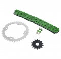 2004-2013 Fits Yamaha Yfz450 520-96 Green Non O Ring Chain Sprocket Silver 14 38