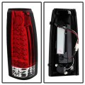 Acanii For 1988-1998 Chevy Silverado Gmc Sierra Suburban Tahoe Red Clear Led Tail Lights Lamps Replacement Left Right