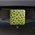 Marijuana Pot Weed Leaf Pattern Tow Trailer Hitch Cover Plug Insert