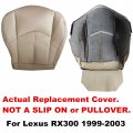 Secosautoparts Front Driver Or Passenger Side Bottom Microfiber Leather Replacement Seat Cover Tan Compatible With Lexus Rx300