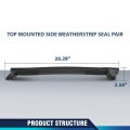 Top Mount Side Weatherstrip Seal Pair For Chevy Corvette 1997 1998 1999 2000 2001 2002 2003 2004 10313370 10313371