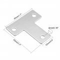 Uxcell Flat T Shape Repair Mending Plate 43mmx43mm Stainless Steel Joining Bracket Support Brace Pack Of 20