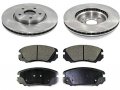 Front Ceramic Disc Brake Pad And Rotor Kit Compatible With 2010-2017 Gmc Terrain 