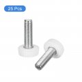 Uxcell 25pcs M6x20mm Threaded Knurled Thumb Screws Zinc Plated Carbon Steel Clamping Knobs Grip Plastic Round Head Thumbscrews