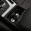 Love Heart Puzzle American Ireland Flag Car Coasters Pack Of 2 Cup Holder Pad Neoprene Mug Mat With Finger Slot Vehicle