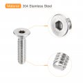 Uxcell 10-24x3 4 Flat Countersunk Head Socket Cap Screws 25pcs 304 Stainless Steel Hex Full Thread Bolts