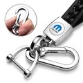 Mopar In White Braided Rope Style Genuine Leather Chrome Hook Key Chain