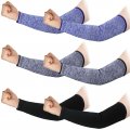 3 Pairs Arm Protectors For Thin Skin And Bruising Cut Resistant Forearm Sleeve Level 5 Burn Protection Light Blue Dark Black 7 