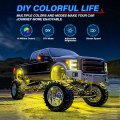 Mictuning Upgrade X2 Rgb Led Rock Lights Kits 8 Pods Multicolor Neon Light Waterproof Underglow Lighting Kit With Bluetooth App