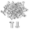 30 Pcs Brazier Head Solid Aluminum Rivets M5 Dia X 10mm Length Round Boat For Repairing Boats Machinery Aircraft Automobile 