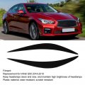 Headlight Eyelid 2pcs Car Eyebrow Glossy Black Headlamp Replacement For Infiniti Q50 2014a 2019