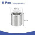 8pcs 304 Stainless Steel Spacer 6mm Id X Mm Od 9mm Length 24 0 39 0 35 Inch Screw Standoff Bushing Plain Finish Unthreaded