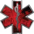 Weston Ink Star Of Life Emergency Ems Emt Paramedic Decal In Inferno Red