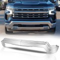 Auto Dynasty Front Bumper Face Bar Replacement For 2022-2025 Chevrolet Silverado 1500 W O Park Assist Polished Chrome 