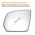 Car Rearview Left Driver Side Mirror Glass Replacement W Backing Plate Aspherical Heated White For Mercedes Gl-class X164