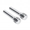 2pcs Car Truck Aluminum Interior Door Lock Knob Pins Cover For Suv Automobile Silver Universal Vehicles With Hole Diameter Of 5 