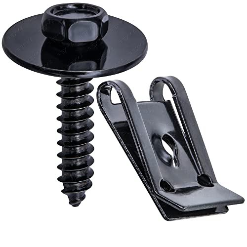 10 Sets M4 2 Universal Fender Liner Engine Splash Shield Hex Head Screw And U Nut Kit For Gm Chevy Ford Buick Jeep Chrysler