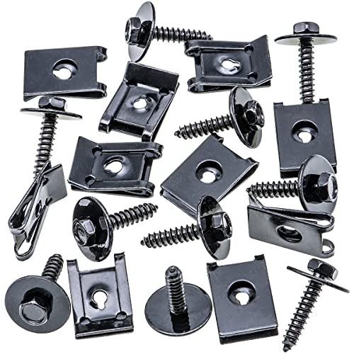10 Sets M4 2 Universal Fender Liner Engine Splash Shield Hex Head Screw And U Nut Kit For Gm Chevy Ford Buick Jeep Chrysler