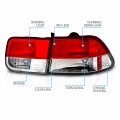 Amerilite Replacement Taillights Red Crystal For Honda Civic 2 Door Coupe- Passenger And Driver Side