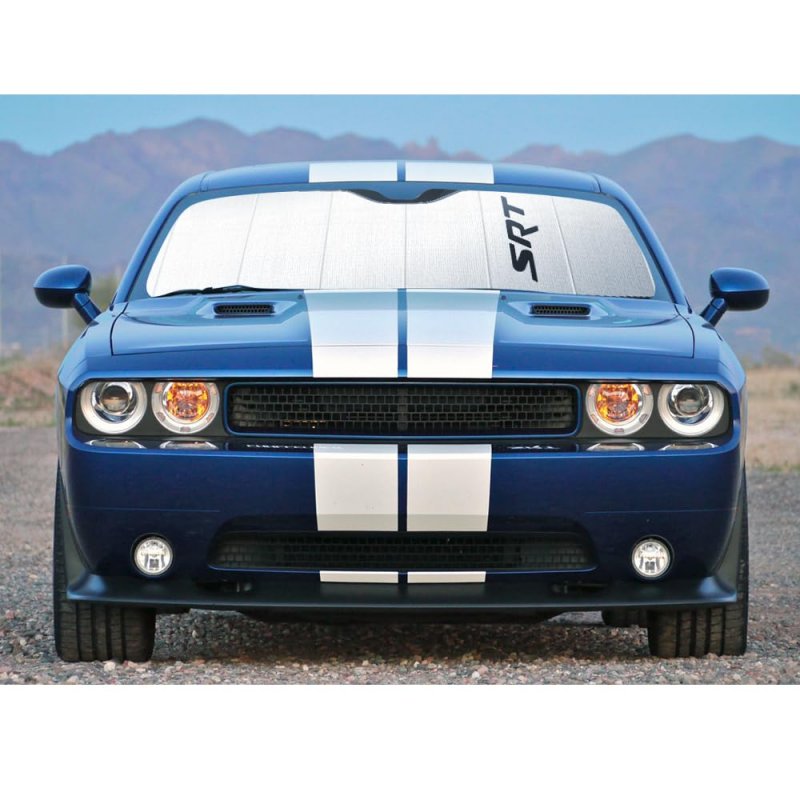 Dodge Challenger Srt With Sensor 2015 To 2023 Custom Fit Silver Reflective Folding Auto Windshield Sun Shade Made-in-usa