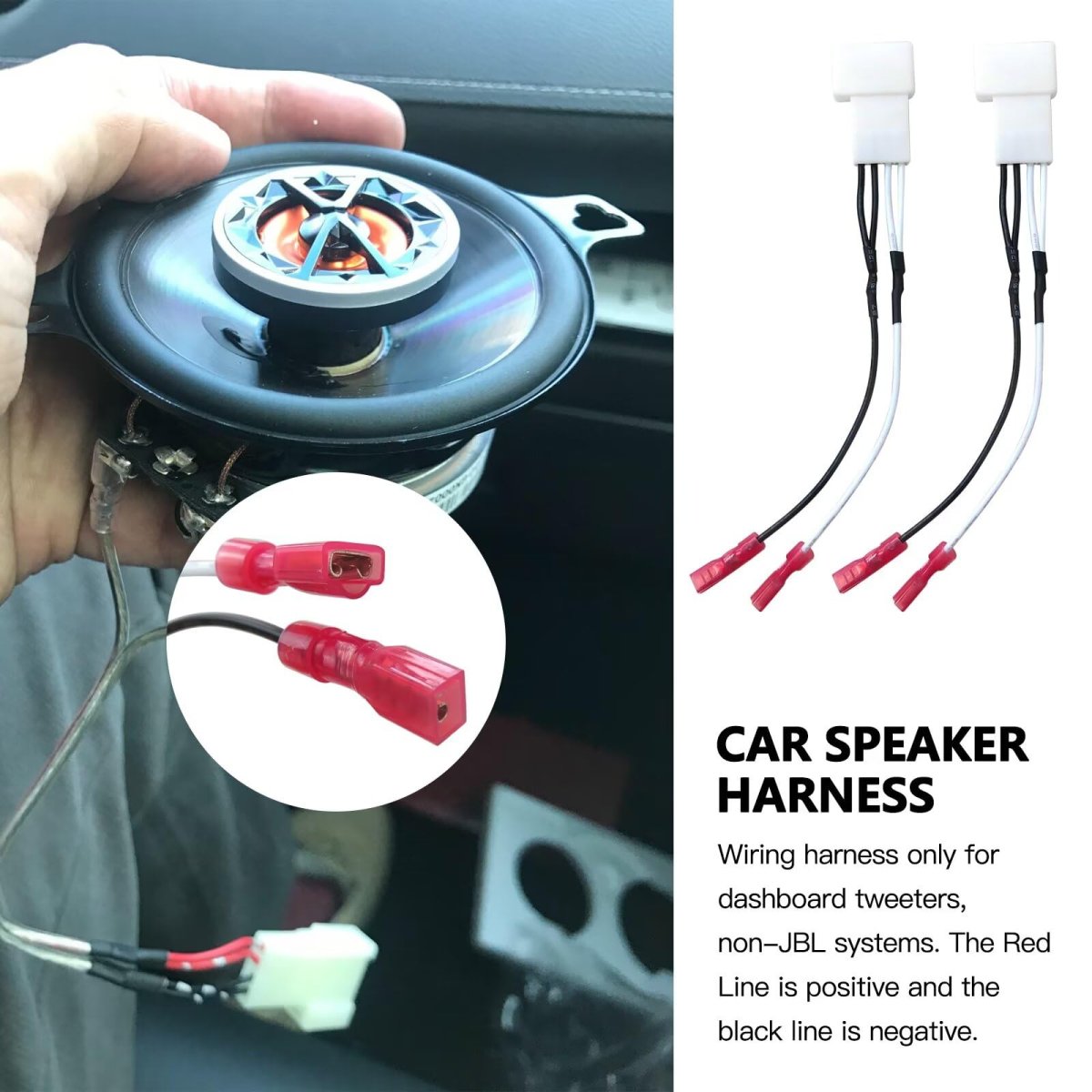 2x Car Front Dash Tweeter Speaker Wiring Harness For 2009-2019 Toyota Corolla