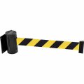 Global Industrial Wall Mount Retractable Belt Barrier Black Case W 7-1 2 Yellow 