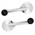 Door Window Handle With Black Knob Pair For 1951-1956 Ford Country Squire Station Wagon 