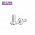 Uxcell M5x12mm Flat Round Head Phillips Screws 10pcs 304 Stainless Steel Drive Machine Full Thread Bright Finish Furniture