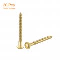 Uxcell Wood Screws M4 X 50mm Slotted Round Head Brass Self-tapping Woodworking Screw 20 Pcs