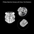 Uxcell M6 X 12mm Plastic Phillips Machine Screws With Nuts And Flat Washers Pc Head Bolts Transparent 20 Sets