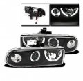 Halo Projector Headlights Headlamps Black For 1998-2004 Chevy S10 1998-2005 Blazer 