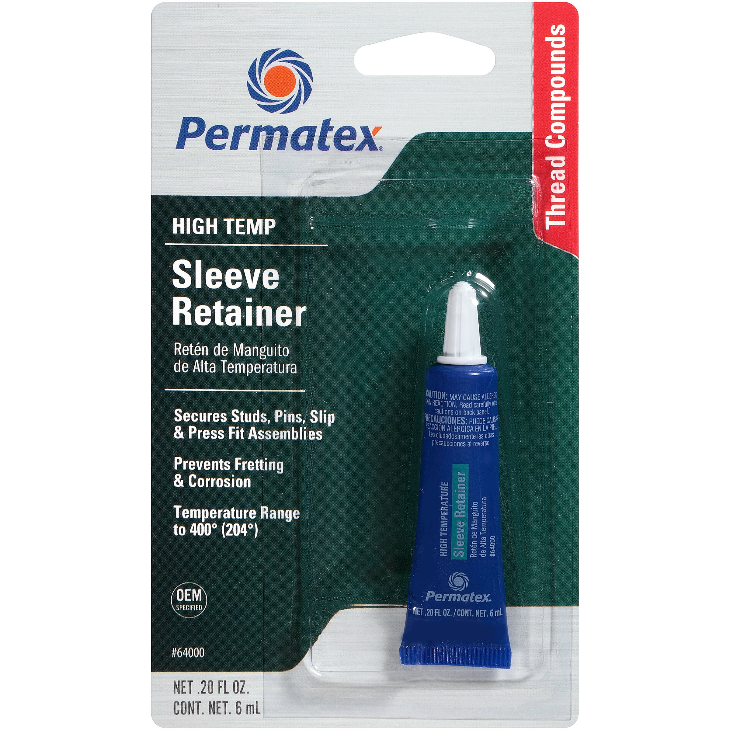 Permatex 64000 High Temperature Sleeve Retainer 6 Ml