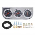 Oil Pressure Water Temp Amp Meter Triple Gauge Seterature 2in Temp 3 In 1 Replacement For 12v Gasoline Vehicle