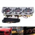 Oil Pressure Water Temp Amp Meter Triple Gauge Seterature 2in Temp 3 In 1 Replacement For 12v Gasoline Vehicle
